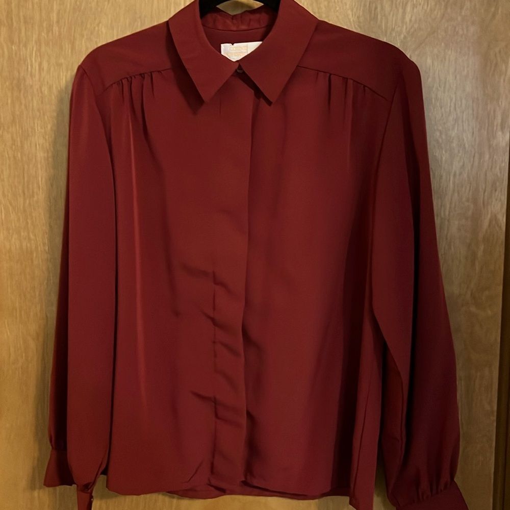 Vintage Pendleton Country Sophisticates Red Flowy Top Size 14